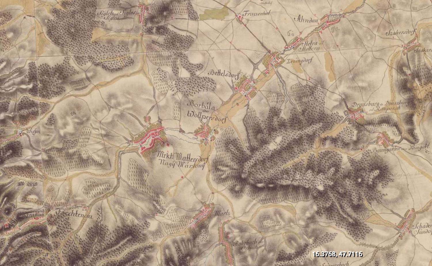 Kartenausschnitt-Rosalia-Kogelberg Kartenausschnitt-Rosalia-Kogelberg